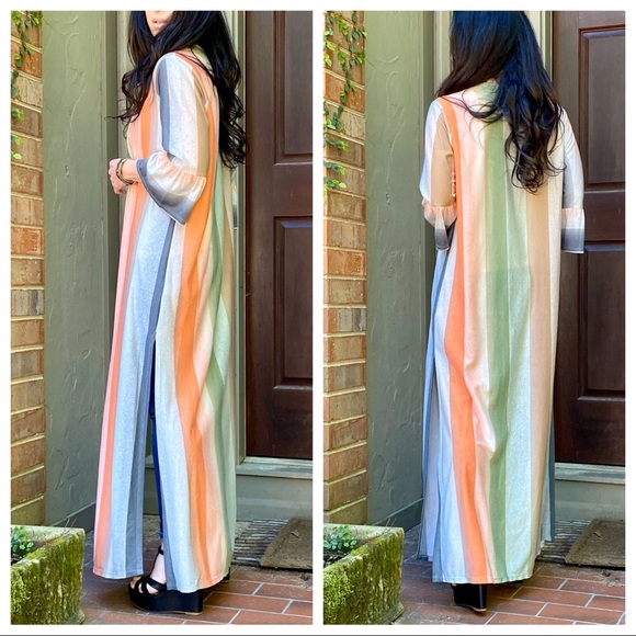 ✨LAST✨GORGEOUS MULTI COLOR SIDE SLIT LONG DUSTER - Picture 8 of 8